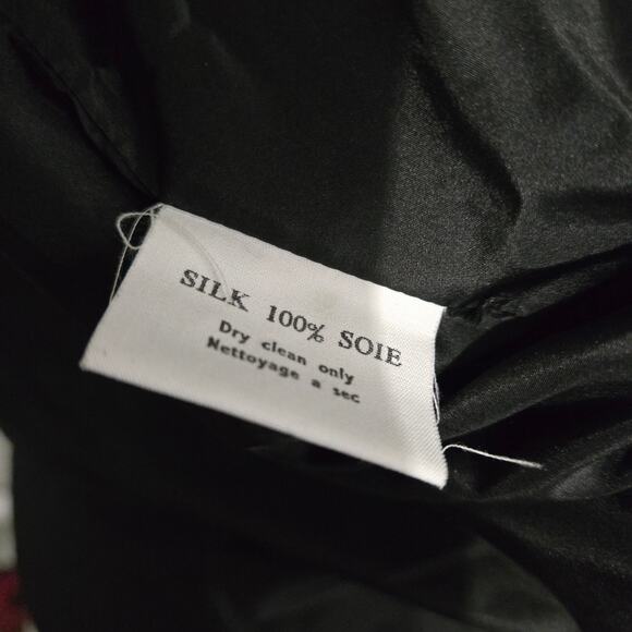 Catherine Regehr Silk Dress Black Wrap Taffeta Shawl Collar Crinoline Medium - Picture 14 of 16